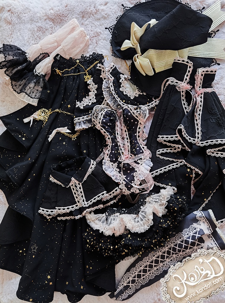【Kon’D】DD dy 寄せ胸/L胸・DDIII・DDS・M/L/寄せ胸 バスト28cmまで対応 ドール用お洋服セット(Enchanter of stars星の魔法使い)11点セット