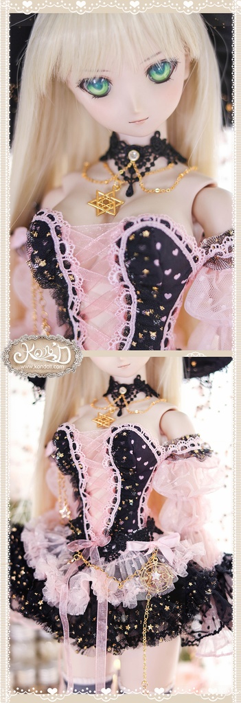 【Kon’D】DD dy 寄せ胸/L胸・DDIII・DDS・M/L/寄せ胸 バスト28cmまで対応 ドール用お洋服セット(Enchanter of stars星の魔法使い)11点セット