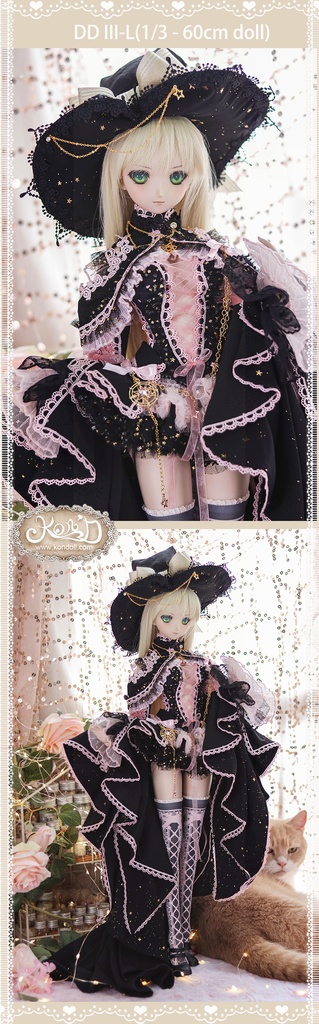 【Kon’D】DD dy 寄せ胸/L胸・DDIII・DDS・M/L/寄せ胸 バスト28cmまで対応 ドール用お洋服セット(Enchanter of stars星の魔法使い)11点セット