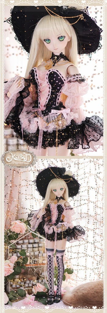 【Kon’D】DD dy 寄せ胸/L胸・DDIII・DDS・M/L/寄せ胸 バスト28cmまで対応 ドール用お洋服セット(Enchanter of stars星の魔法使い)11点セット