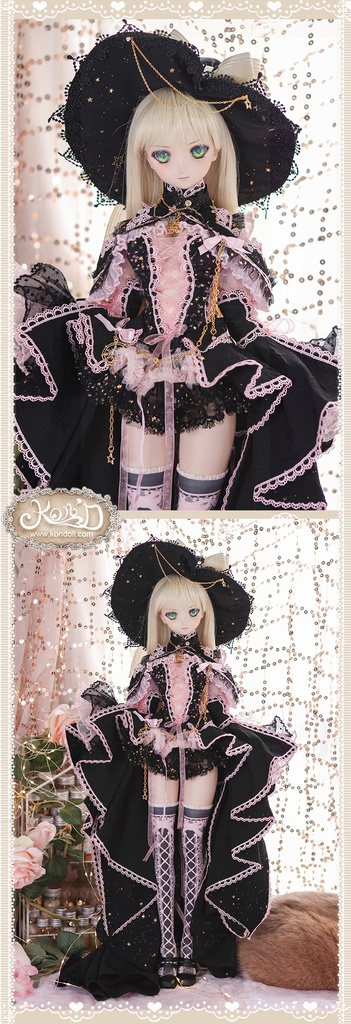 【Kon’D】DD dy 寄せ胸/L胸・DDIII・DDS・M/L/寄せ胸 バスト28cmまで対応 ドール用お洋服セット(Enchanter of stars星の魔法使い)11点セット