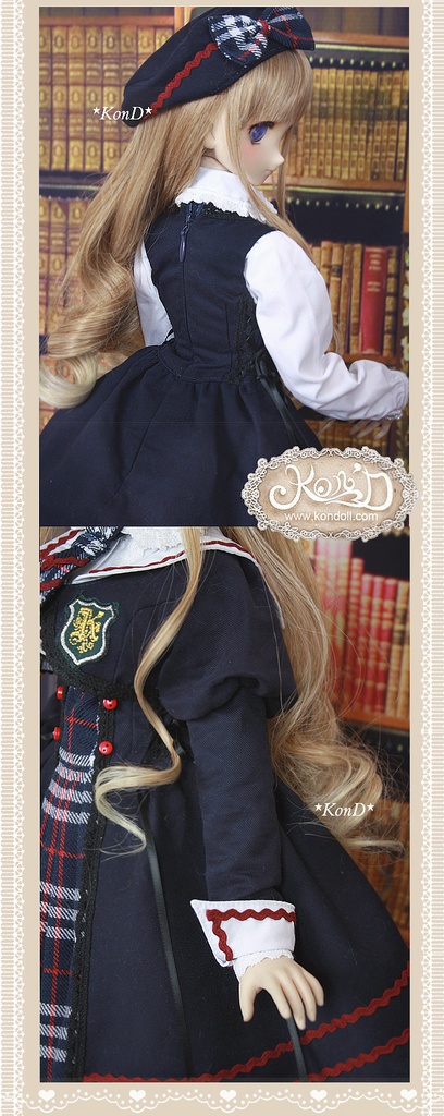 【Kon’D】DD dy 寄せ胸/L胸・DDIII・DDS・M/L/寄せ胸 バスト28cmまで対応 ドール用お洋服セット(私立女子学園)7点セット