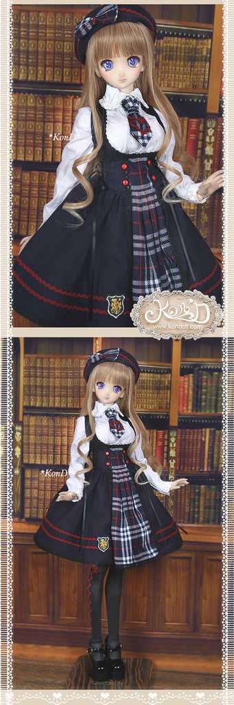 【Kon’D】DD dy 寄せ胸/L胸・DDIII・DDS・M/L/寄せ胸 バスト28cmまで対応 ドール用お洋服セット(私立女子学園)7点セット