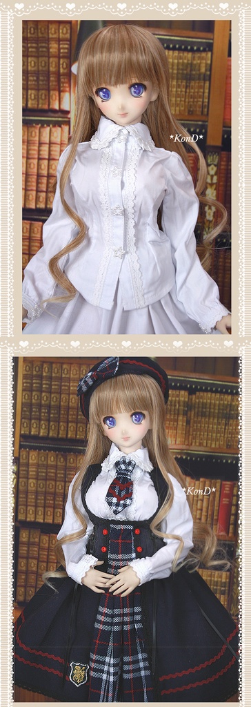 【Kon’D】DD dy 寄せ胸/L胸・DDIII・DDS・M/L/寄せ胸 バスト28cmまで対応 ドール用お洋服セット(私立女子学園)7点セット