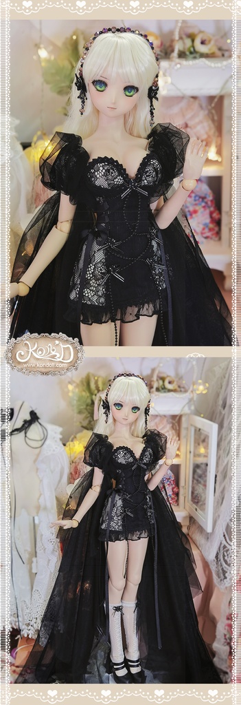 【Kon’D】DD dy 寄せ胸/L胸・DDIII・DDS・M/L/寄せ胸 バスト28cmまで対応 ドール用お洋服セット(gown快夢シリーズ)6点セット