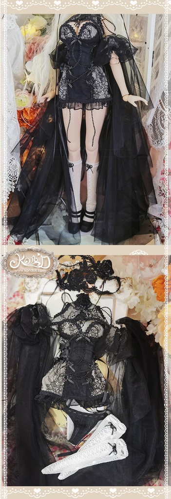 【Kon’D】DD dy 寄せ胸/L胸・DDIII・DDS・M/L/寄せ胸 バスト28cmまで対応 ドール用お洋服セット(gown快夢シリーズ)6点セット