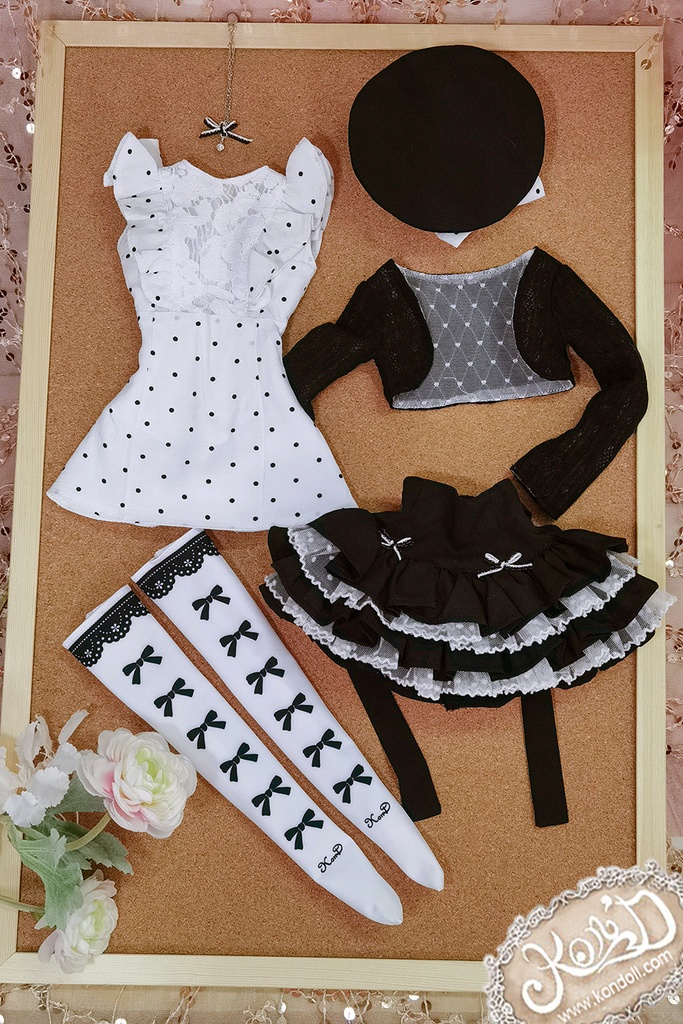 【Kon’D】DD dy 寄せ胸/L胸・DDIII・DDS・M/L/寄せ胸 バスト28cmまで対応 60cmのBJDドールまで対応 ドールドール用お洋服セット(ガールズクローゼット)6点セット