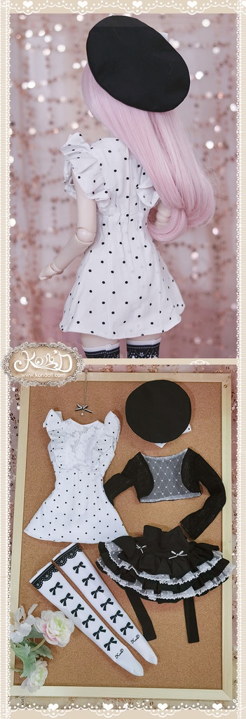 【Kon’D】DD dy 寄せ胸/L胸・DDIII・DDS・M/L/寄せ胸 バスト28cmまで対応 60cmのBJDドールまで対応 ドールドール用お洋服セット(ガールズクローゼット)6点セット