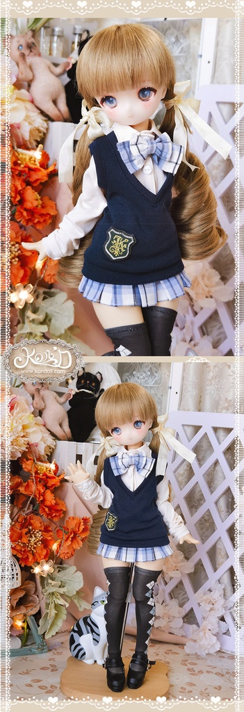 【Kon’D】MDD S胸/M胸/L胸・OB48・50・S胸/M胸/L胸 Holiday's Child 高さ約44cmまで対応 KUMAKO 約40cmドール用お洋服セット(制服セット)5点セット