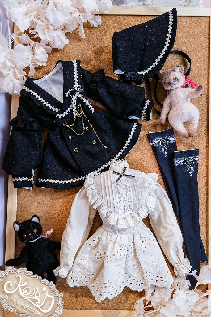 【Kon’D】DD dy寄せ胸/L胸・DDIII・DDS・M/L/寄せ胸 バスト24-28cmまで対応 58-62cmのBJDドールまで対応 ドールドール用お洋服セット(感謝の歌セット)5点セット