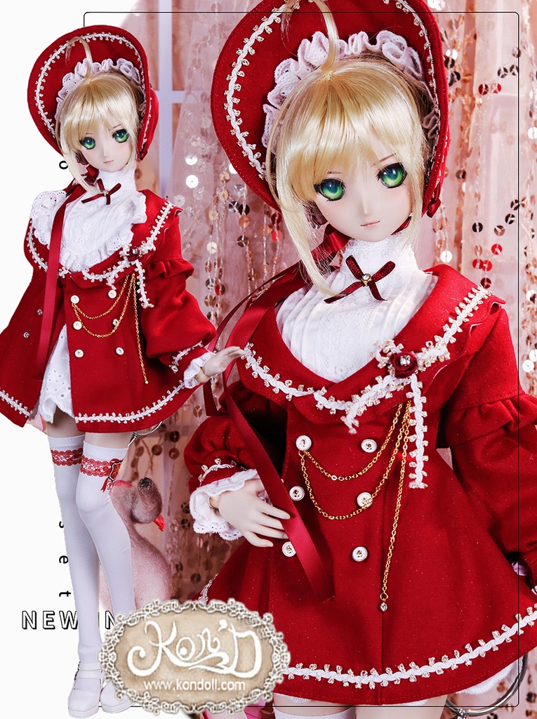 【Kon’D】DD dy寄せ胸/L胸・DDIII・DDS・M/L/寄せ胸 バスト24-28cmまで対応 58-62cmのBJDドールまで対応 ドールドール用お洋服セット(感謝の歌セット)5点セット