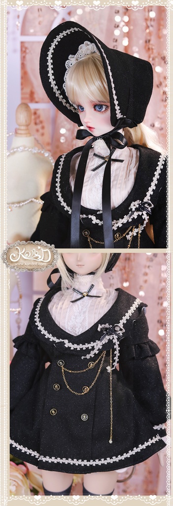 【Kon’D】DD dy寄せ胸/L胸・DDIII・DDS・M/L/寄せ胸 バスト24-28cmまで対応 58-62cmのBJDドールまで対応 ドールドール用お洋服セット(感謝の歌セット)5点セット