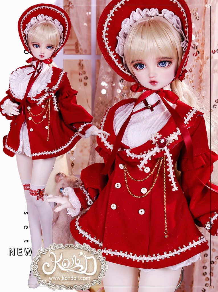 【Kon’D】DD dy寄せ胸/L胸・DDIII・DDS・M/L/寄せ胸 バスト24-28cmまで対応 58-62cmのBJDドールまで対応 ドールドール用お洋服セット(感謝の歌セット)5点セット