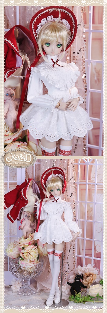 【Kon’D】DD dy寄せ胸/L胸・DDIII・DDS・M/L/寄せ胸 バスト24-28cmまで対応 58-62cmのBJDドールまで対応 ドールドール用お洋服セット(感謝の歌セット)5点セット