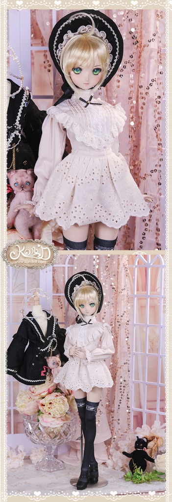 【Kon’D】DD dy寄せ胸/L胸・DDIII・DDS・M/L/寄せ胸 バスト24-28cmまで対応 58-62cmのBJDドールまで対応 ドールドール用お洋服セット(感謝の歌セット)5点セット