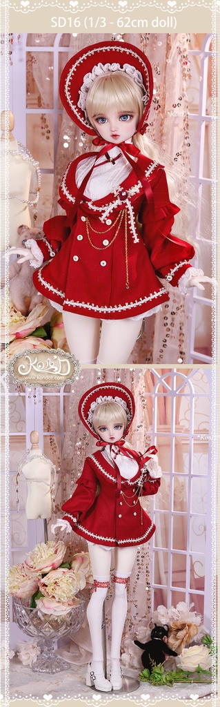 【Kon’D】DD dy寄せ胸/L胸・DDIII・DDS・M/L/寄せ胸 バスト24-28cmまで対応 58-62cmのBJDドールまで対応 ドールドール用お洋服セット(感謝の歌セット)5点セット