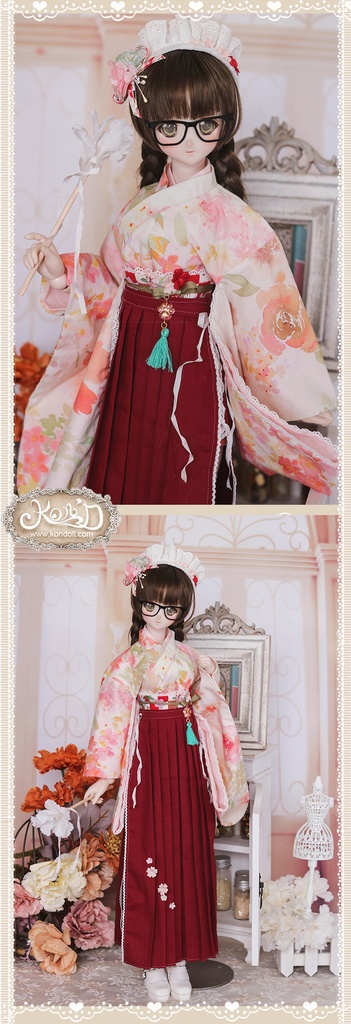 【Kon’D】DD dy寄せ胸/L胸・DDIII・DDS・M/L/寄せ胸 バスト24-28cmまで対応 58-62cmのBJDドールまで対応 ドールドール用お洋服セット(春の日(ロング)セット)10点セット