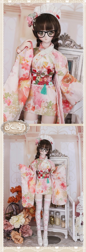 【Kon’D】DD dy寄せ胸/L胸・DDIII・DDS・M/L/寄せ胸 バスト24-28cmまで対応 58-62cmのBJDドールまで対応 ドールドール用お洋服セット(春の日(ロング)セット)10点セット