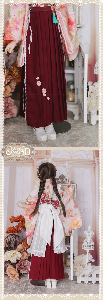 【Kon’D】DD dy寄せ胸/L胸・DDIII・DDS・M/L/寄せ胸 バスト24-28cmまで対応 58-62cmのBJDドールまで対応 ドールドール用お洋服セット(春の日(ロング)セット)10点セット