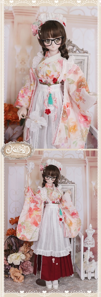 【Kon’D】DD dy寄せ胸/L胸・DDIII・DDS・M/L/寄せ胸 バスト24-28cmまで対応 58-62cmのBJDドールまで対応 ドールドール用お洋服セット(春の日(ロング)セット)10点セット