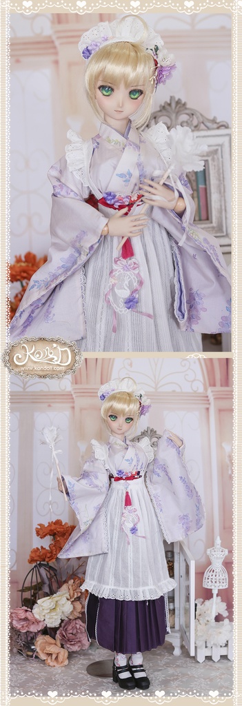 【Kon’D】DD dy寄せ胸/L胸・DDIII・DDS・M/L/寄せ胸 バスト24-28cmまで対応 58-62cmのBJDドールまで対応 ドールドール用お洋服セット(春の日(ロング)セット)10点セット