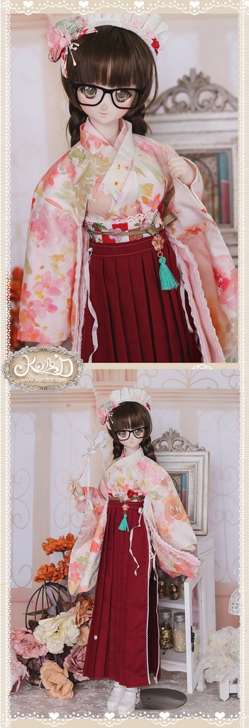 【Kon’D】DD dy寄せ胸/L胸・DDIII・DDS・M/L/寄せ胸 バスト24-28cmまで対応 58-62cmのBJDドールまで対応 ドールドール用お洋服セット(春の日(ロング)セット)10点セット