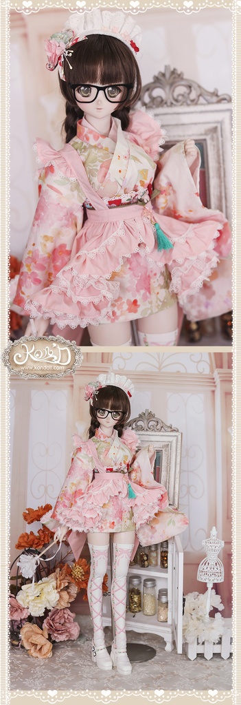 【Kon’D】DD dy寄せ胸/L胸・DDIII・DDS・M/L/寄せ胸 バスト24-28cmまで対応 58-62cmのBJDドールまで対応 ドールドール用お洋服セット(春の日(ショート)セット)10点セット