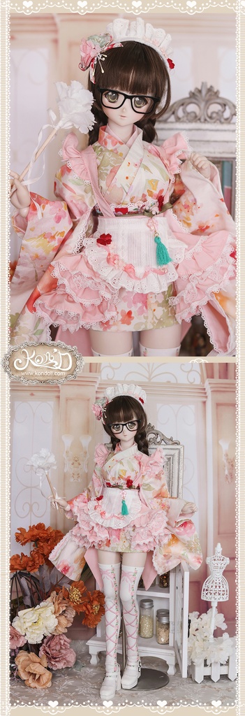 【Kon’D】DD dy寄せ胸/L胸・DDIII・DDS・M/L/寄せ胸 バスト24-28cmまで対応 58-62cmのBJDドールまで対応 ドールドール用お洋服セット(春の日(ショート)セット)10点セット