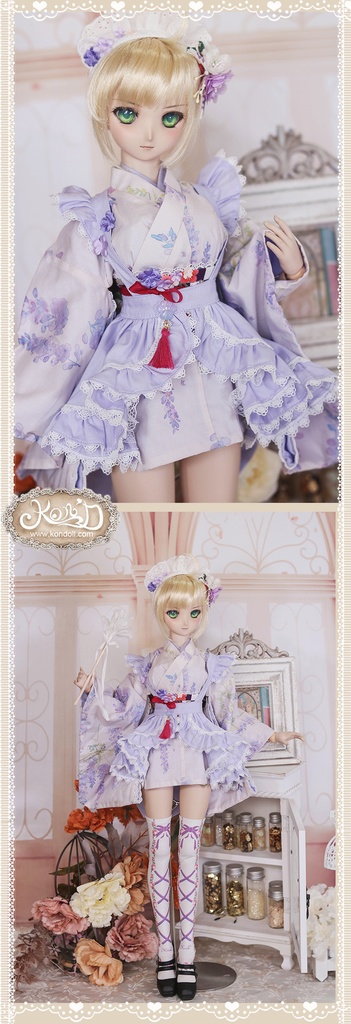 【Kon’D】DD dy寄せ胸/L胸・DDIII・DDS・M/L/寄せ胸 バスト24-28cmまで対応 58-62cmのBJDドールまで対応 ドールドール用お洋服セット(春の日(ショート)セット)10点セット