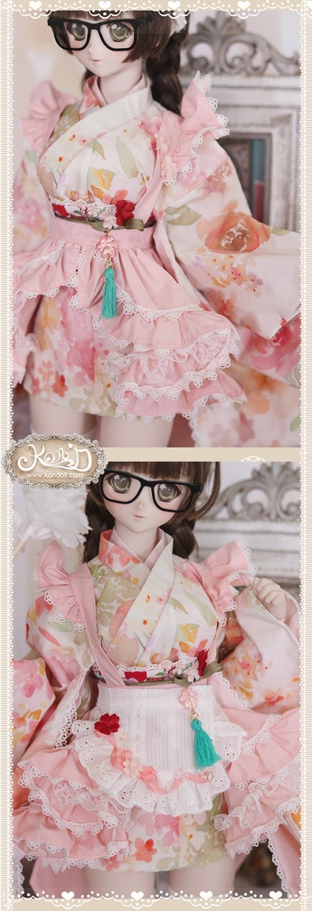 【Kon’D】DD dy寄せ胸/L胸・DDIII・DDS・M/L/寄せ胸 バスト24-28cmまで対応 58-62cmのBJDドールまで対応 ドールドール用お洋服セット(春の日(ショート)セット)10点セット