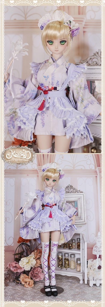 【Kon’D】DD dy寄せ胸/L胸・DDIII・DDS・M/L/寄せ胸 バスト24-28cmまで対応 58-62cmのBJDドールまで対応 ドールドール用お洋服セット(春の日(ショート)セット)10点セット