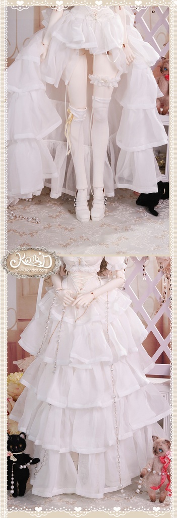 【Kon’D】DD dy寄せ胸/L胸・DDIII・DDS・M/L/寄せ胸 バスト24-28cmまで対応 58-62cmのBJDドールまで対応 ドールドール用お洋服セット(逃走中のプリンセス)10点セット