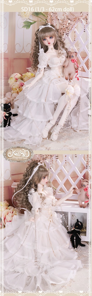 【Kon’D】DD dy寄せ胸/L胸・DDIII・DDS・M/L/寄せ胸 バスト24-28cmまで対応 58-62cmのBJDドールまで対応 ドールドール用お洋服セット(逃走中のプリンセス)10点セット