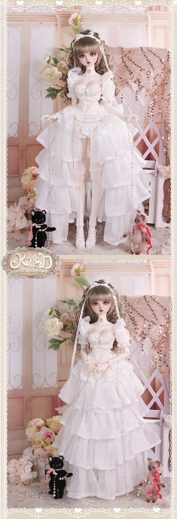 【Kon’D】DD dy寄せ胸/L胸・DDIII・DDS・M/L/寄せ胸 バスト24-28cmまで対応 58-62cmのBJDドールまで対応 ドールドール用お洋服セット(逃走中のプリンセス)10点セット