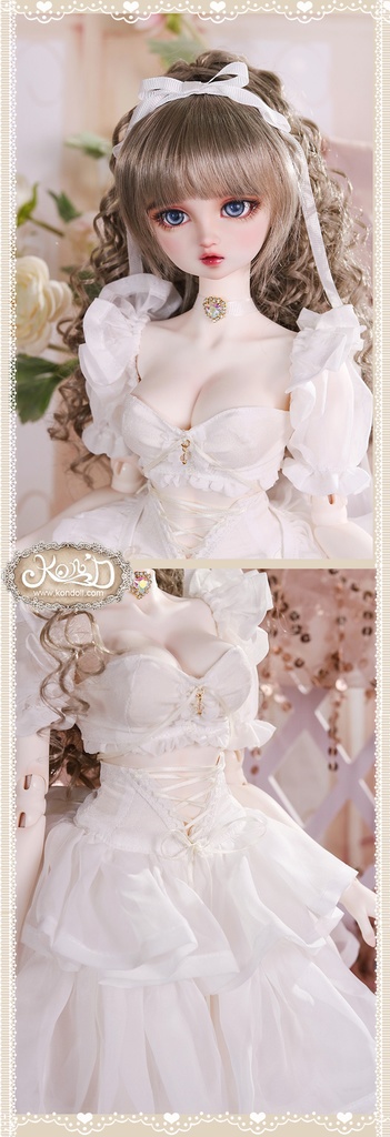 【Kon’D】DD dy寄せ胸/L胸・DDIII・DDS・M/L/寄せ胸 バスト24-28cmまで対応 58-62cmのBJDドールまで対応 ドールドール用お洋服セット(逃走中のプリンセス)10点セット