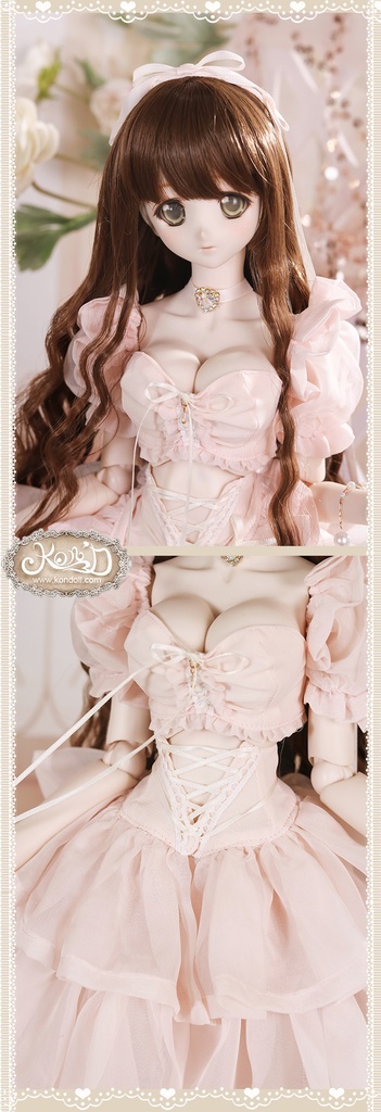 【Kon’D】DD dy寄せ胸/L胸・DDIII・DDS・M/L/寄せ胸 バスト24-28cmまで対応 58-62cmのBJDドールまで対応 ドールドール用お洋服セット(逃走中のプリンセス)10点セット