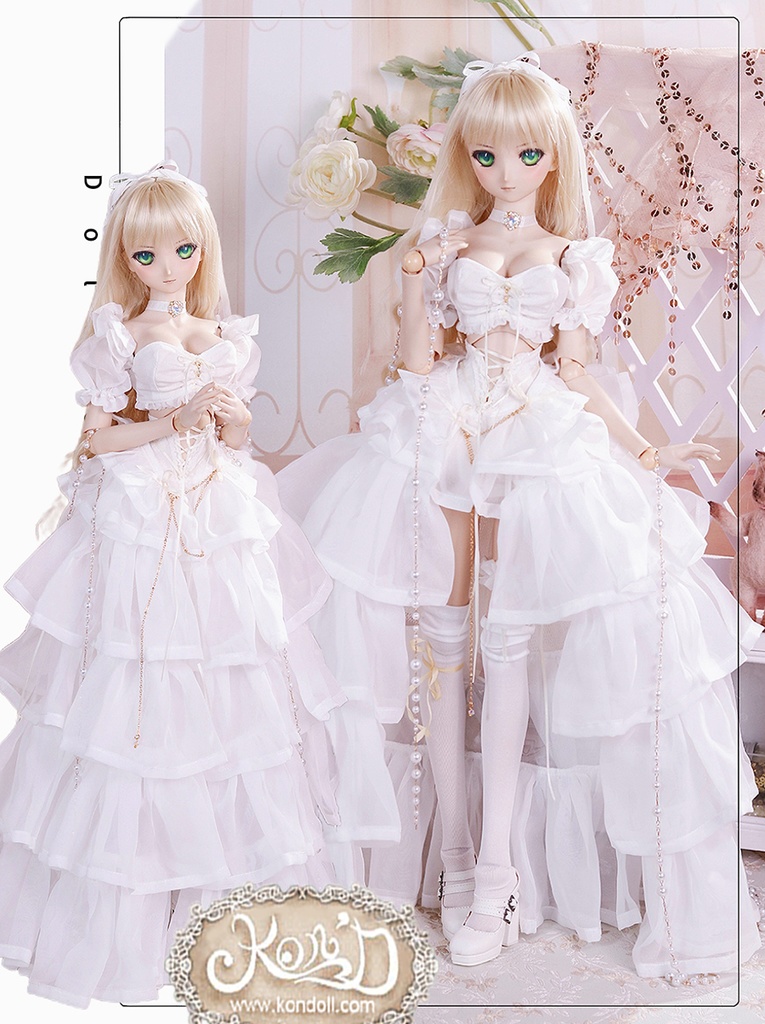 【Kon’D】DD dy寄せ胸/L胸・DDIII・DDS・M/L/寄せ胸 バスト24-28cmまで対応 58-62cmのBJDドールまで対応 ドールドール用お洋服セット(逃走中のプリンセス)10点セット