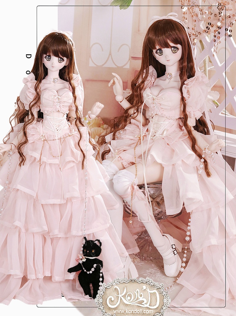 【Kon’D】DD dy寄せ胸/L胸・DDIII・DDS・M/L/寄せ胸 バスト24-28cmまで対応 58-62cmのBJDドールまで対応 ドールドール用お洋服セット(逃走中のプリンセス)10点セット