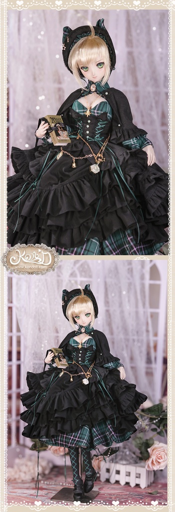 【数量限定】【Kon’D】DD dy寄せ胸/L胸・DDIII・DDS・M/L/寄せ胸 バスト26-28cmまで対応 60-62cmのBJD、SD16ドールまで対応ドール用お洋服セット(魔法見習い)10点セット