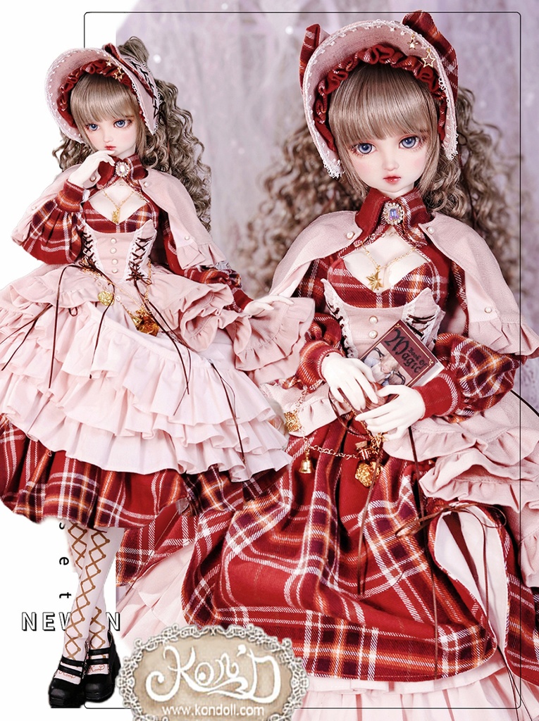 【数量限定】【Kon’D】DD dy寄せ胸/L胸・DDIII・DDS・M/L/寄せ胸 バスト26-28cmまで対応 60-62cmのBJD、SD16ドールまで対応ドール用お洋服セット(魔法見習い)10点セット