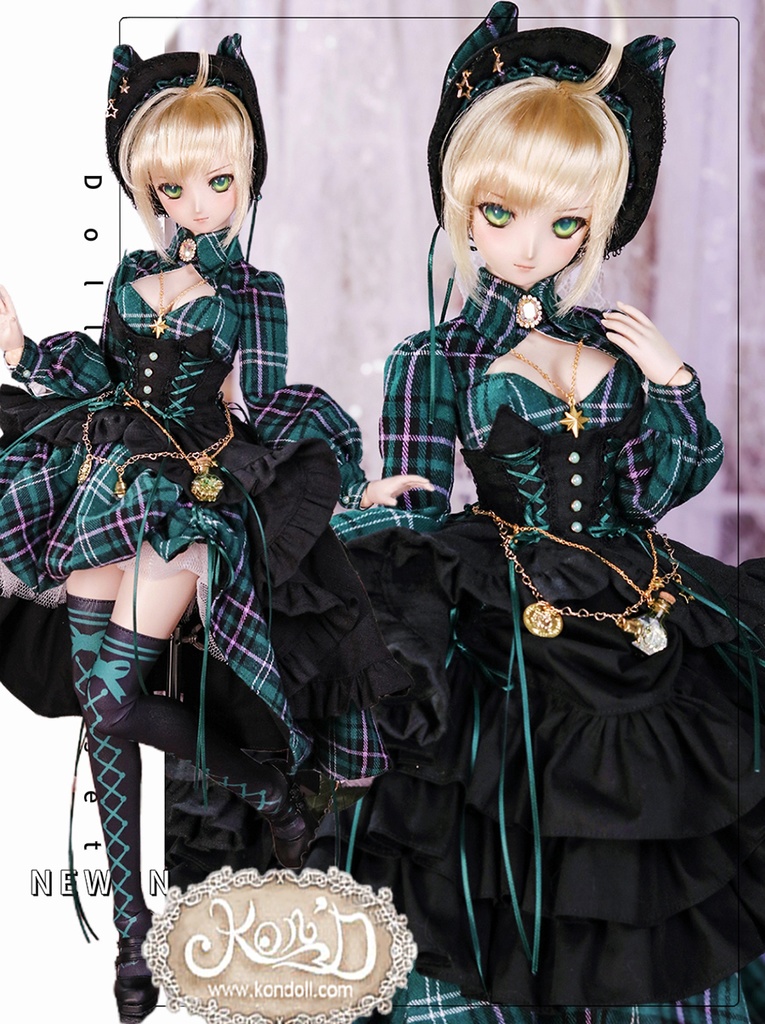 【数量限定】【Kon’D】DD dy寄せ胸/L胸・DDIII・DDS・M/L/寄せ胸 バスト26-28cmまで対応 60-62cmのBJD、SD16ドールまで対応ドール用お洋服セット(魔法見習い)10点セット