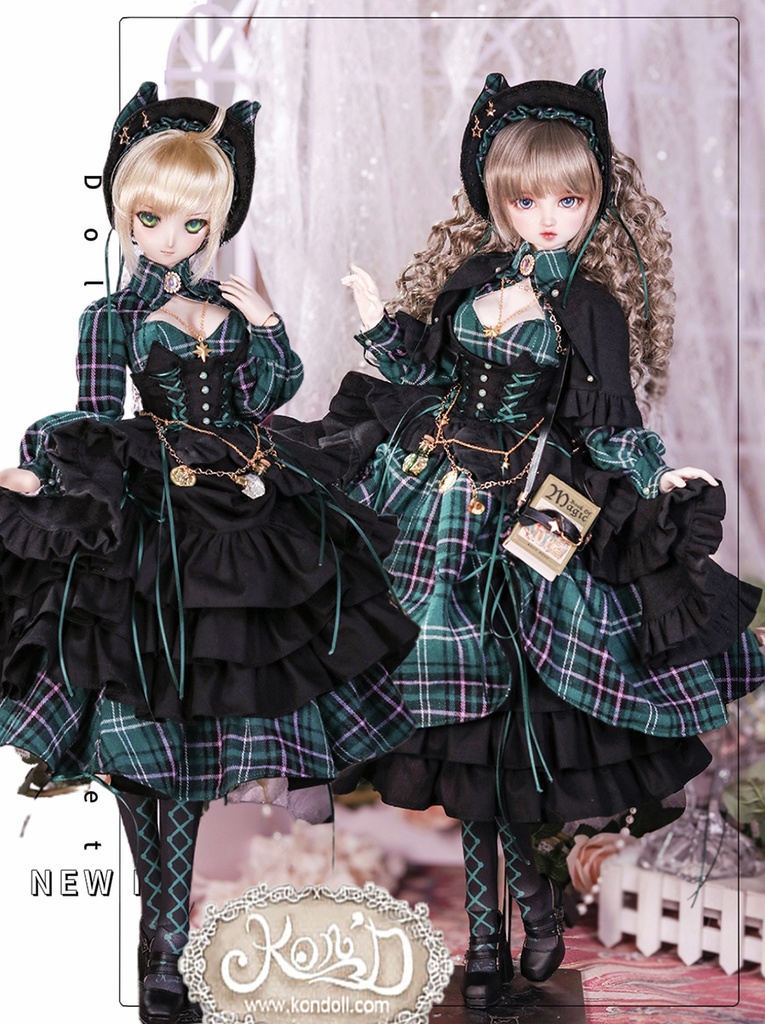 【数量限定】【Kon’D】DD dy寄せ胸/L胸・DDIII・DDS・M/L/寄せ胸 バスト26-28cmまで対応 60-62cmのBJD、SD16ドールまで対応ドール用お洋服セット(魔法見習い)10点セット