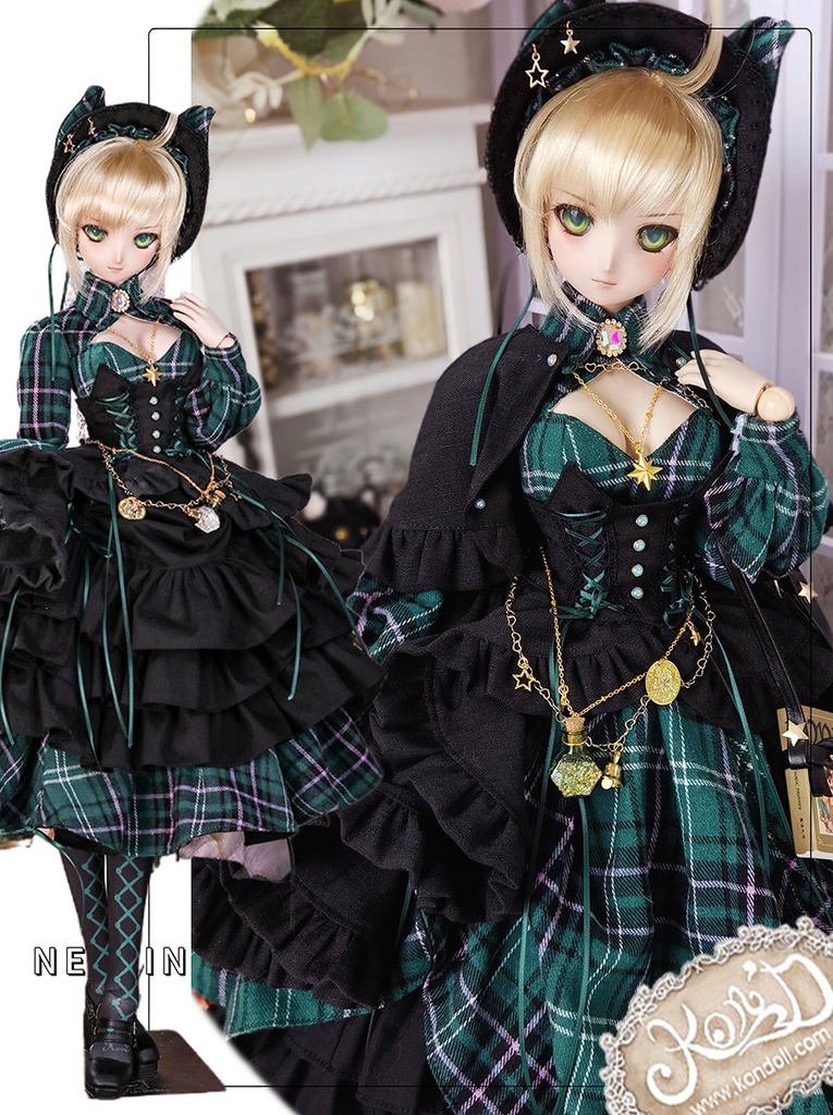 【数量限定】【Kon’D】DD dy寄せ胸/L胸・DDIII・DDS・M/L/寄せ胸 バスト26-28cmまで対応 60-62cmのBJD、SD16ドールまで対応ドール用お洋服セット(魔法見習い)10点セット