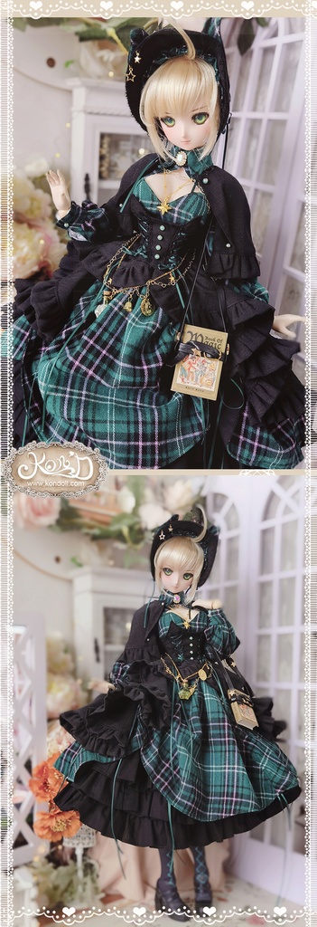 【数量限定】【Kon’D】DD dy寄せ胸/L胸・DDIII・DDS・M/L/寄せ胸 バスト26-28cmまで対応 60-62cmのBJD、SD16ドールまで対応ドール用お洋服セット(魔法見習い)10点セット