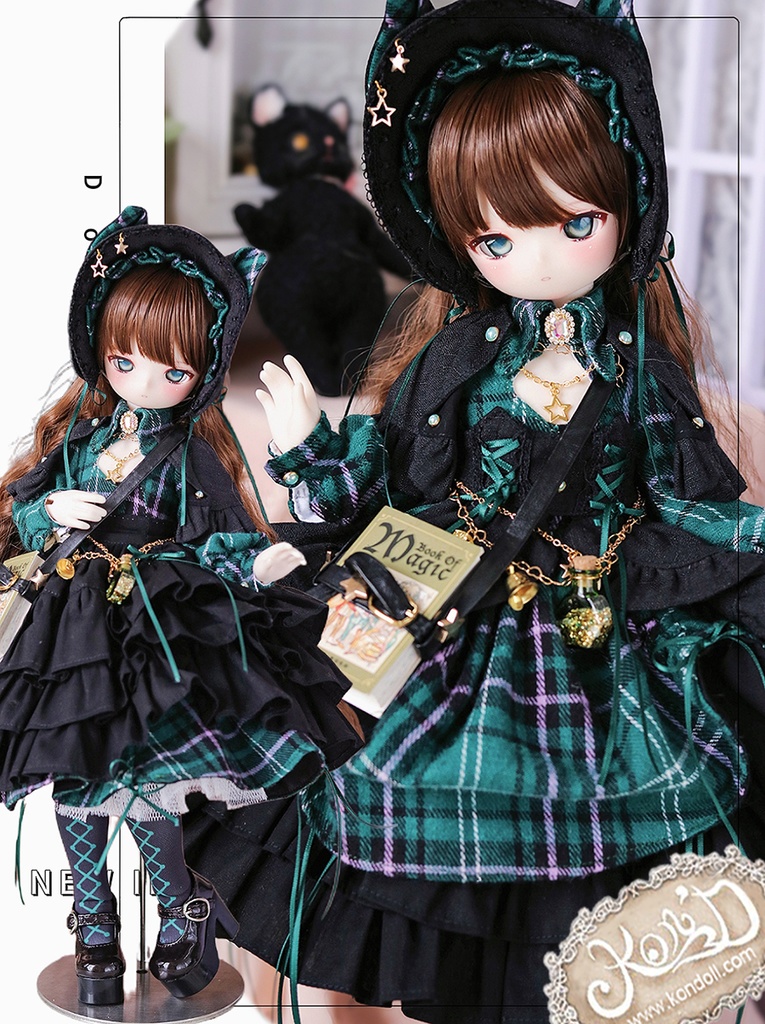 【数量限定】【Kon’D】Puyoo doll kumakoサイズ対応 高さ約40cmのドールまで対応 ドール用お洋服セット(魔法見習い)10点セット