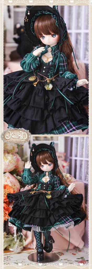 【数量限定】【Kon’D】Puyoo doll kumakoサイズ対応 高さ約40cmのドールまで対応 ドール用お洋服セット(魔法見習い)10点セット