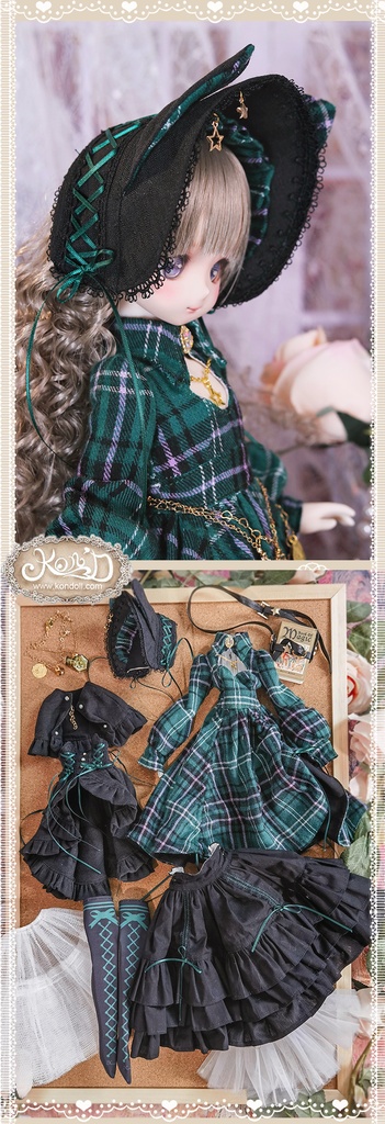 【数量限定】【Kon’D】Puyoo doll kumakoサイズ対応 高さ約40cmのドールまで対応 ドール用お洋服セット(魔法見習い)10点セット