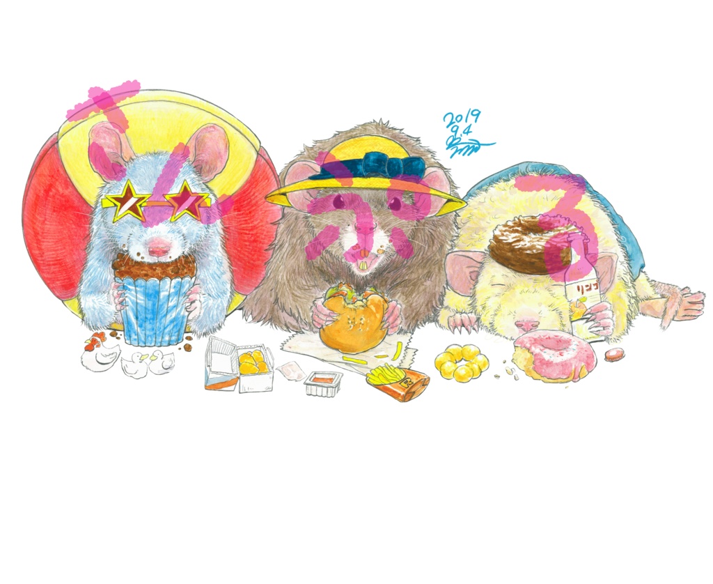 ファンシーラットTシャツ 白色