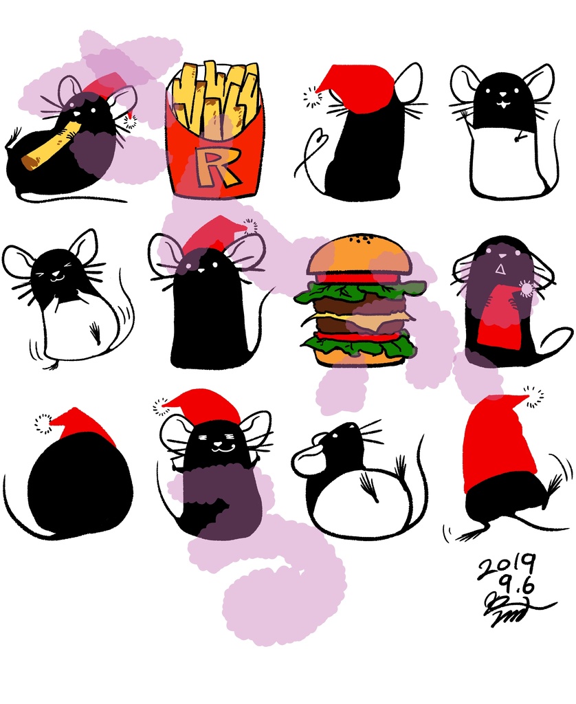 ラットさんTシャツ 白