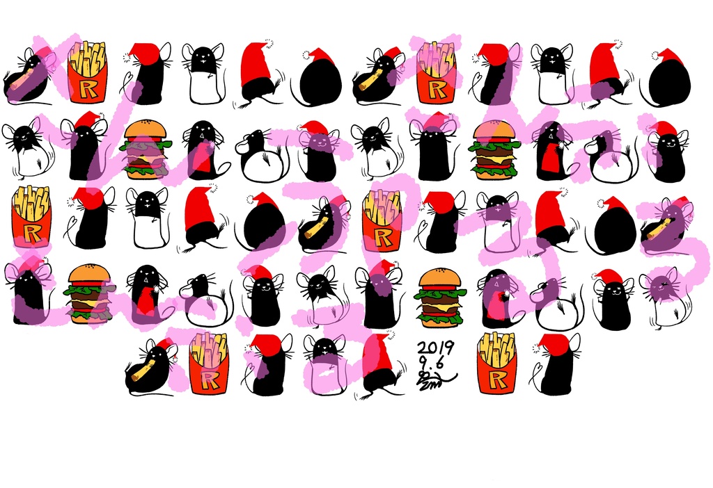 ラットさんのマスコットポーチ 白